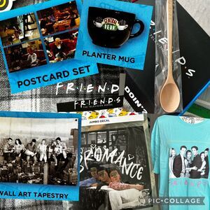 Friends TV Show Collectibles Lot Shirts Decal Tapestry Planter Central Perk